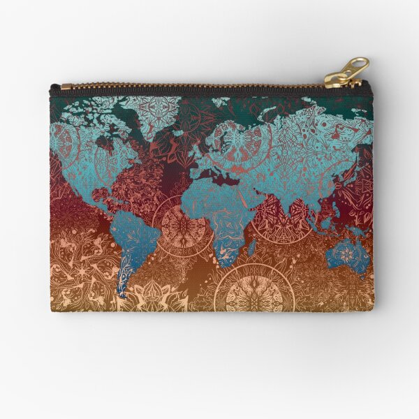 Vista previa del artículo con la obra «mandala del mapa mundial 4», diseñado y vendido por BekimART.
