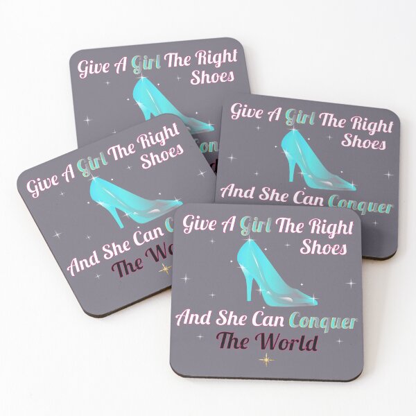 Item preview, Give A Girl The Right Shoes And She Can Conquer The World glass shoes lovers gift  designed and sold by DrGamyx.