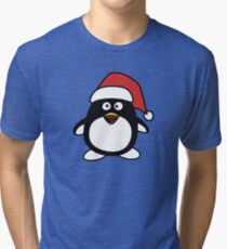 Christmas Penguin Tri-blend T-Shirt