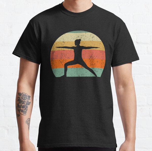 Yoga Warrior Pose at Sunset Classic T-Shirt