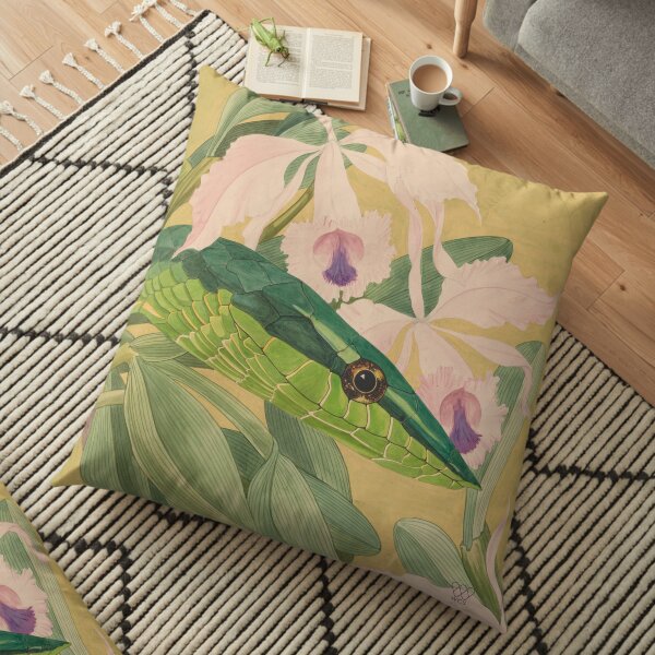 Green Vine Snake Floor Pillow