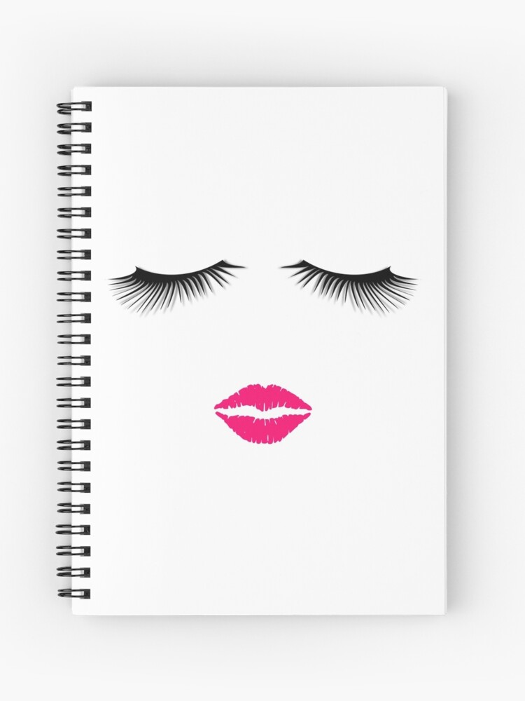 Cuaderno de espiral «Lápiz labial y pestañas» de dzdn | Redbubble