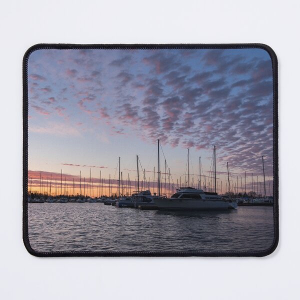Item preview, Marina Sunset - Silhouetted Yachts and Breezy Cloud Patterns designed and sold by Georgia Mizuleva.