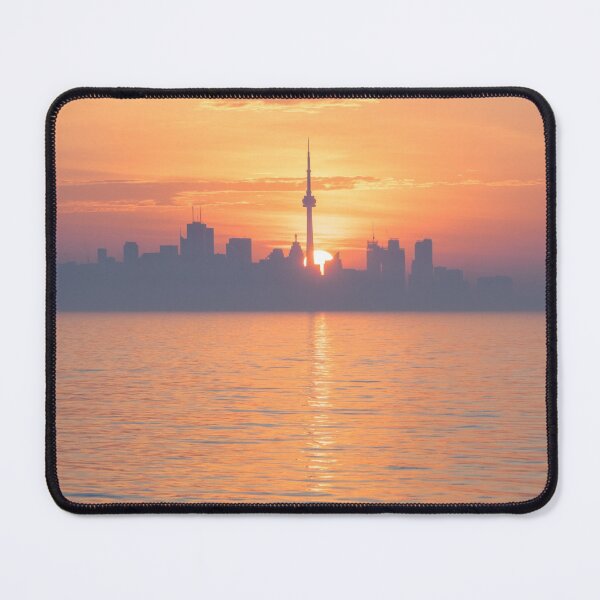 Item preview, From Purple to Orange - Silhouetted Toronto Skyline Dividing the Rising Sun Disk designed and sold by Georgia Mizuleva.