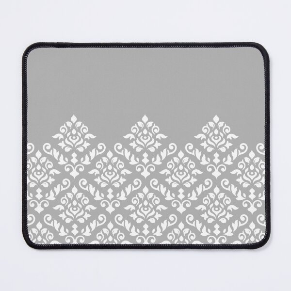 Item preview, Damask Baroque Part Pattern White on Grey designed and sold by NataliePaskell.
