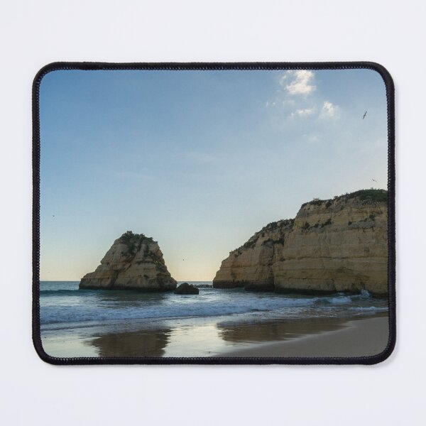 Item preview, Sundown Seagulls - Algarvian Gold Coast Beachscape with Cliffs designed and sold by Georgia Mizuleva.