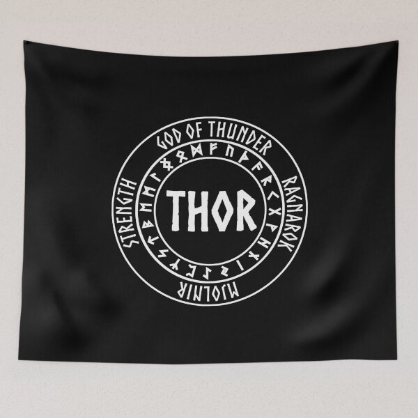 Item preview, Thor Norse God with Runes God of Thunder designed and sold by Agema Apparel.