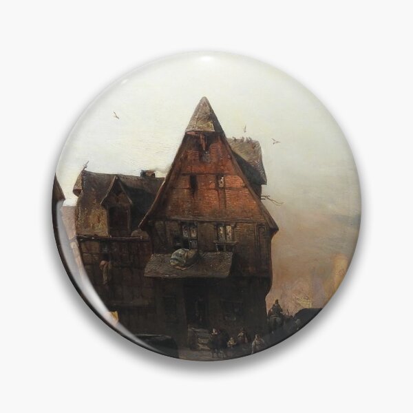 Item preview, Medieval European street (auf einen Kanal mit Fachwerk und belebten Gassen) - Carl Hilgers Blick  designed and sold by Vintage Designs +.