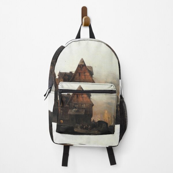 Item preview, Medieval European street (auf einen Kanal mit Fachwerk und belebten Gassen) - Carl Hilgers Blick  designed and sold by Vintage Designs +.