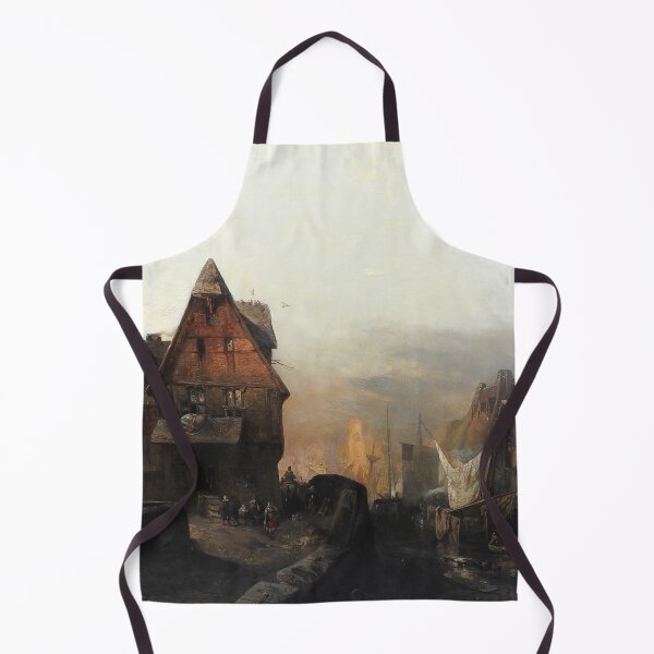 Item preview, Medieval European street (auf einen Kanal mit Fachwerk und belebten Gassen) - Carl Hilgers Blick  designed and sold by Vintage Designs +.