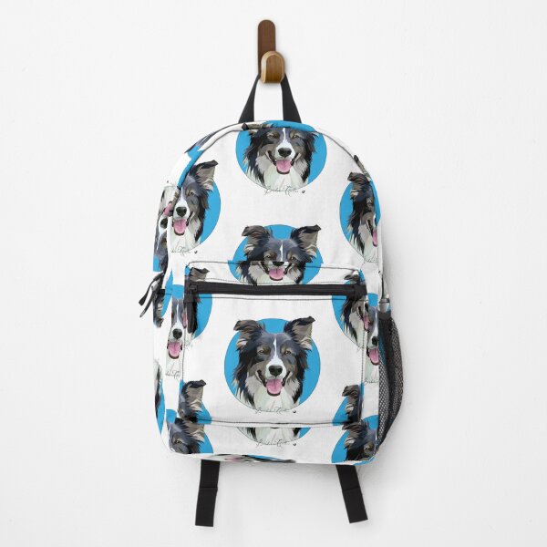 Item preview, Border collie dog illustration in a blue circle designed and sold by Alexandra Kueny.