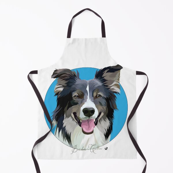 Item preview, Border collie dog illustration in a blue circle designed and sold by Alexandra Kueny.