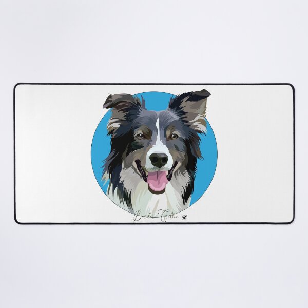 Item preview, Border collie dog illustration in a blue circle designed and sold by Alexandra Kueny.
