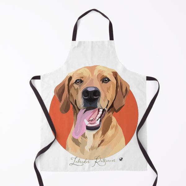 Item preview, Labrador Retriever dog illustration in an orange circle designed and sold by Alexandra Kueny.