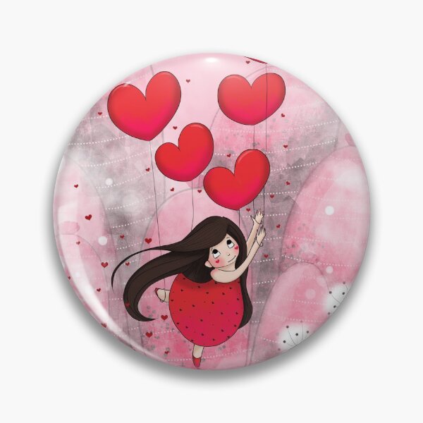 Item preview, Girl with heart balloons designed and sold by fanny offre.