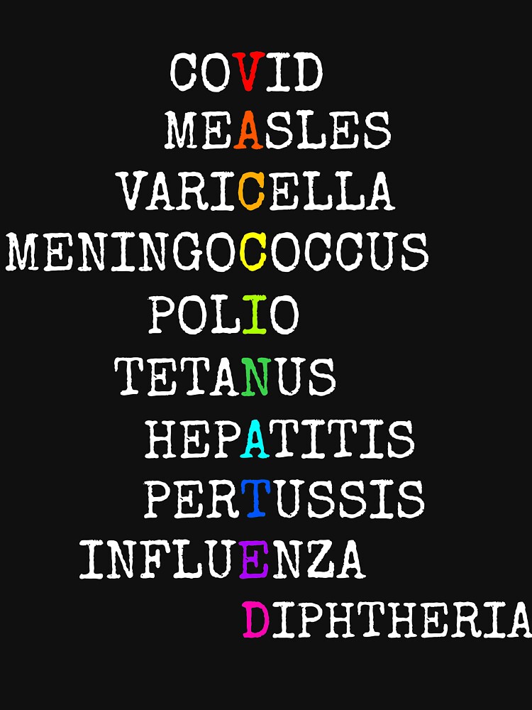 Thumbnail 7 of 7, Classic T-Shirt, Rainbow Vaccinated, Pro Vaccines Nurse,Vaccines Saves Lives designed and sold by varalee87.