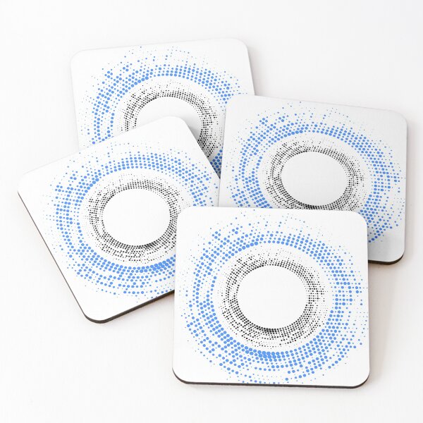 Item preview, Abstract halftone circle dot design in blue black color designed and sold by risingrocket.