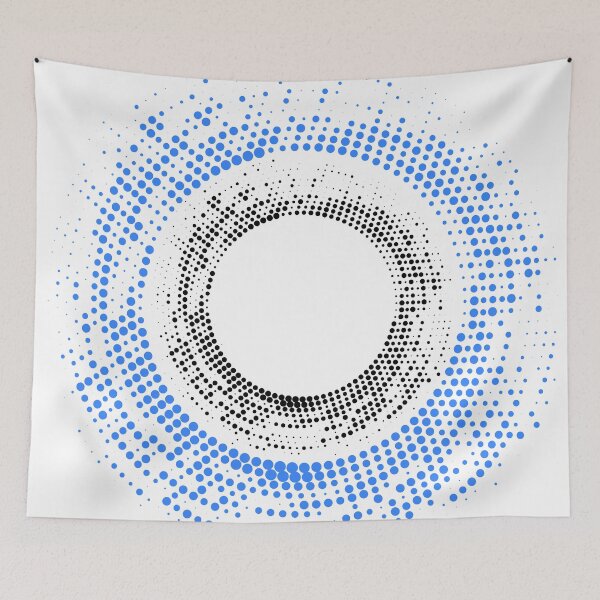 Item preview, Abstract halftone circle dot design in blue black color designed and sold by risingrocket.