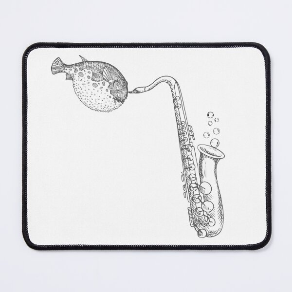 Item preview, Puffy Black Blowfish Playing Sax designed and sold by TheWildFlix.