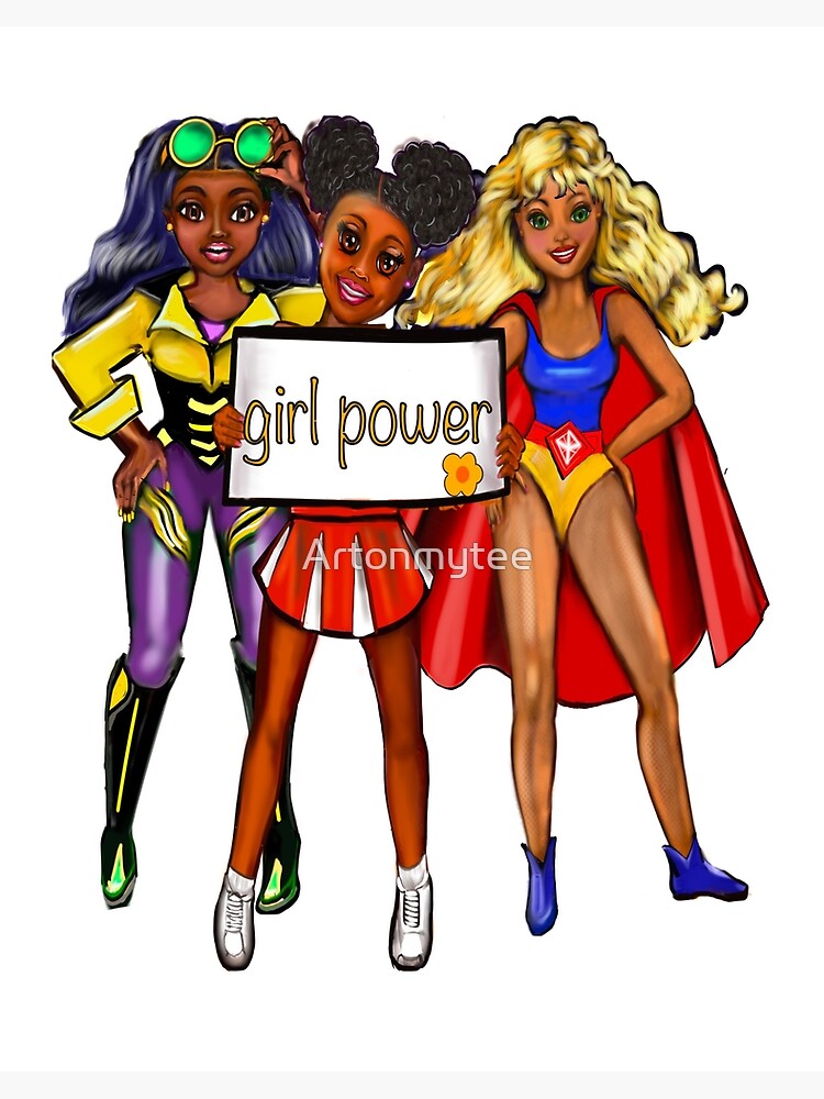 black anime girl cheerleader #002 with Afro hair in puffs, dimples, brown  eyes and dark brown skin side profile. Hair love ! Art Board Print for  Sale by Artonmytee