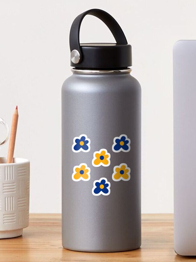 Thumbnail 1 of 3, Sticker, Blue and Yellow Tyler Flowers designed and sold by bold-concepts.