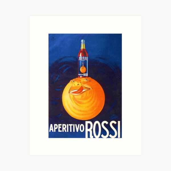 Aperçu de l'œuvre Années 1930 Vintage Blue Aperitivo Rossi Apéritif Boissons Alcoolisées Affiche Publicitaire créée et vendue par Jéanpaul  Ferro.