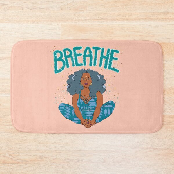 Item preview, Breathe fat yoga  body positivity, yoga pose blue designed and sold by Melanie-Palmer.