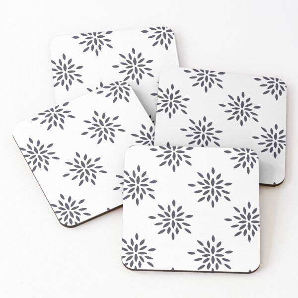 Item preview, geometric flower gray pattern designed and sold by Gabba Delgado.