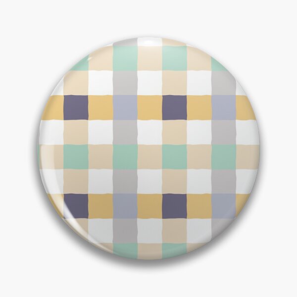 Item preview, irregular gingham pattern in beige, yellow and violet designed and sold by colorofmagic.