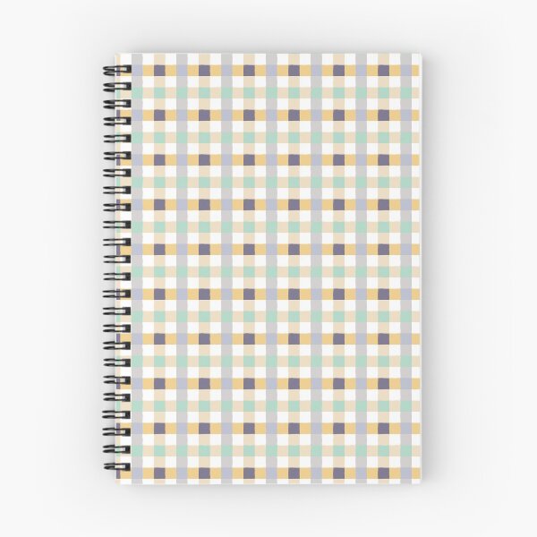 Item preview, irregular gingham pattern in beige, yellow and violet designed and sold by colorofmagic.