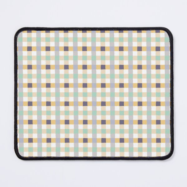 Item preview, irregular gingham pattern in beige, yellow and violet designed and sold by colorofmagic.