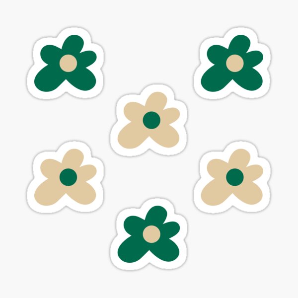 Green and Gold Tyler Flowers Sticker