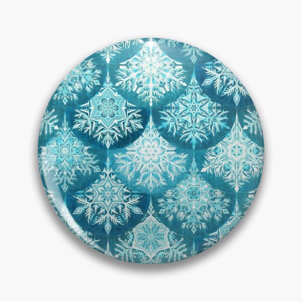 Item preview, Frozen Mermaid Snowflake Scales in Teal Blue designed and sold by micklyn.