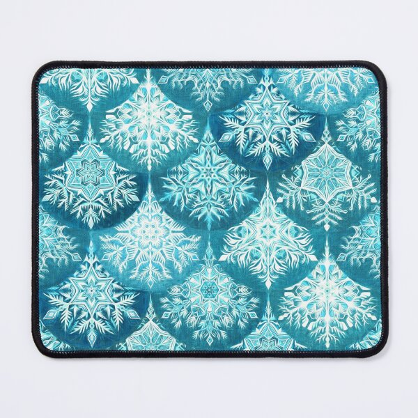 Item preview, Frozen Mermaid Snowflake Scales in Teal Blue designed and sold by micklyn.