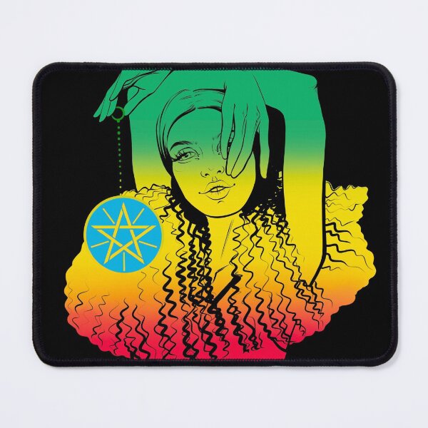 Item preview, Ethiopian New Year Girl on black background designed and sold by kMariaART.
