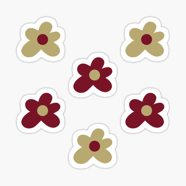Maroon and Gold Tyler Flowers Sticker