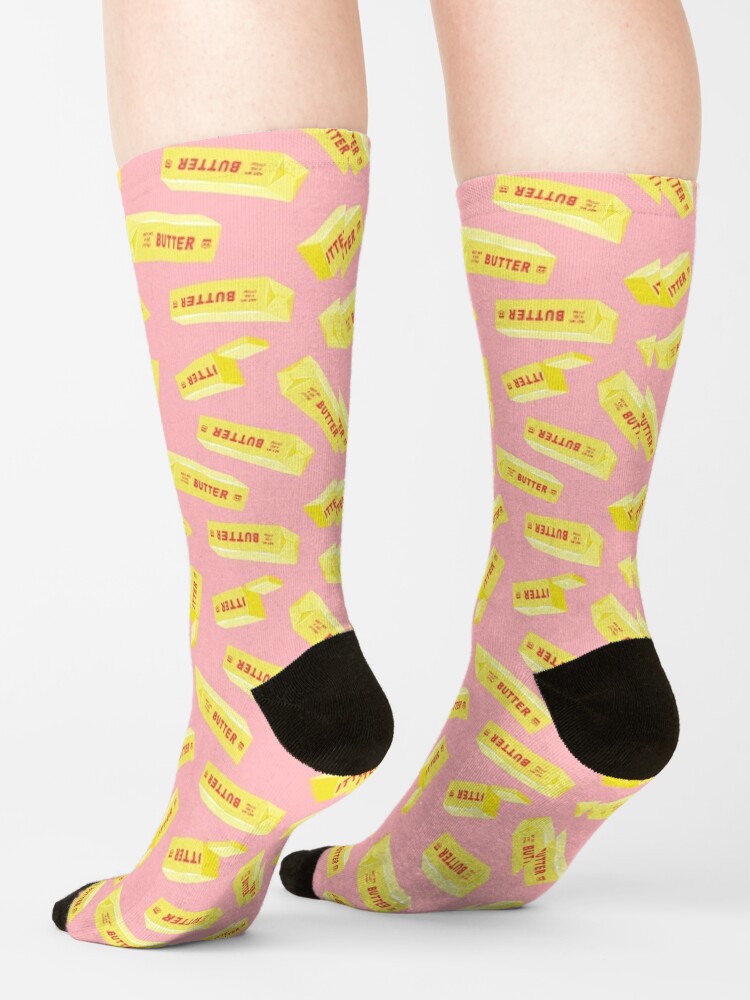 Disover Butter Sticks on pink | Socks