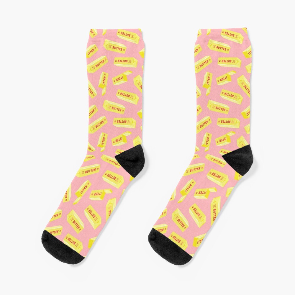 Discover Butter Sticks on pink | Socks