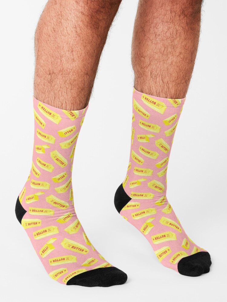 Discover Butter Sticks on pink | Socks