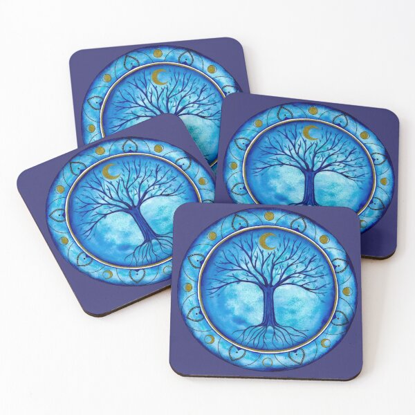 Item preview, Blue moon phases tree designed and sold by AmethysteCrea.