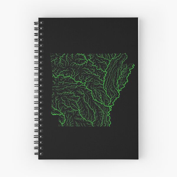 Item preview, Arkansas River Basin Map in Rainbow Colours with Black Background designed and sold by GrasshopperGeo.