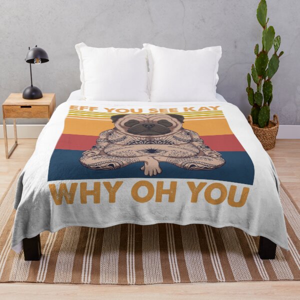 Item preview, Eff You See Kay Why Oh You Pug Yoga Retro Vintage designed and sold by Tatus Brinal.