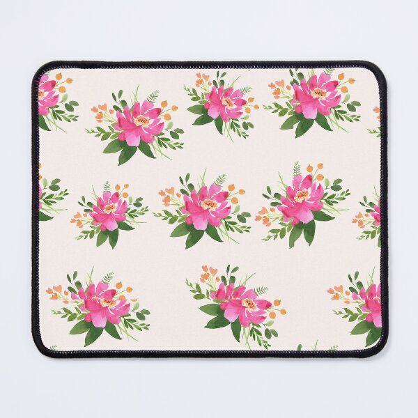 Pink Flower on Light Background Mouse Pad