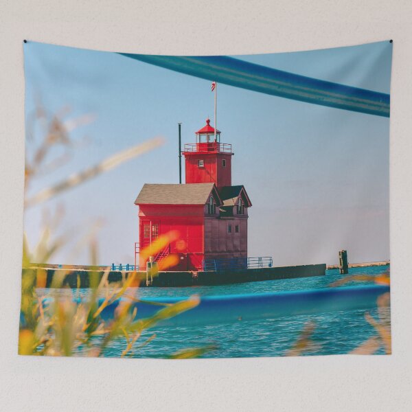 Item preview, Big Red Lighthouse on Lake Michigan designed and sold by Michael Deemer.