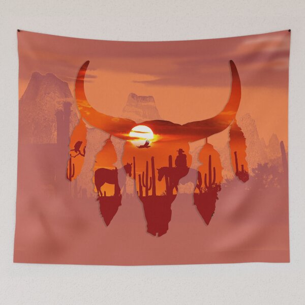 Item preview, Cow Skull, buffalo skull, desert and cowboys, boho, bull skull designed and sold by Collagedream.