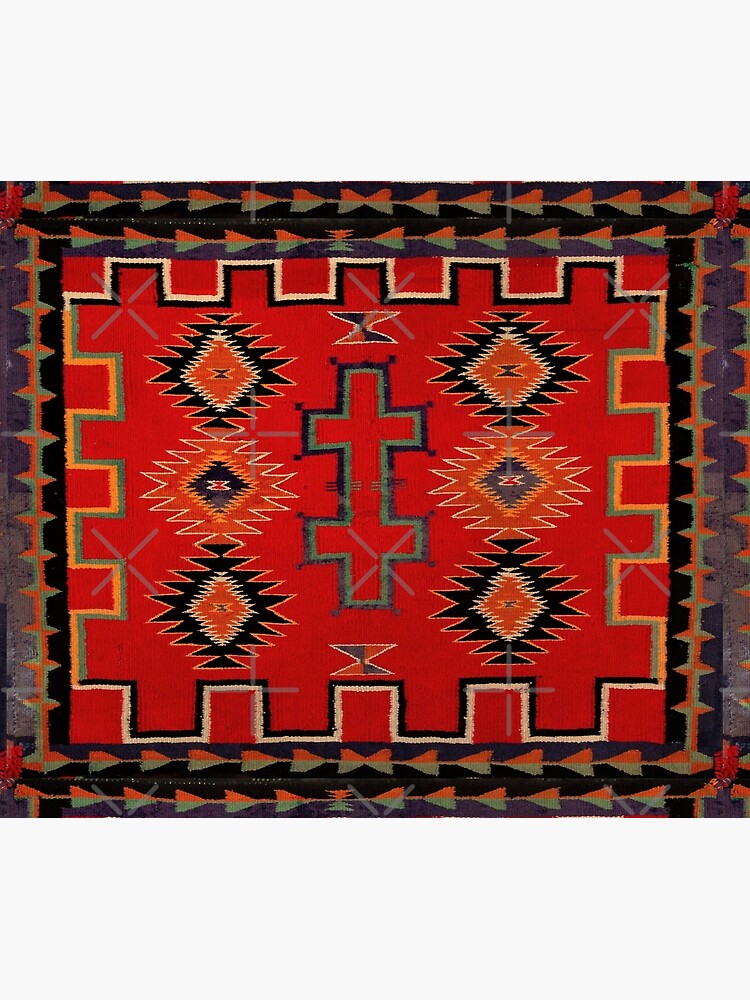 NATIVE AMERICAN SADDLE BLANKET - AUTHENTIC ORIGINAL COLORS.  PRICELESS SMITHSONIAN MUSEUM NATIONAL TREASURE  by VINTAGEGARAGE