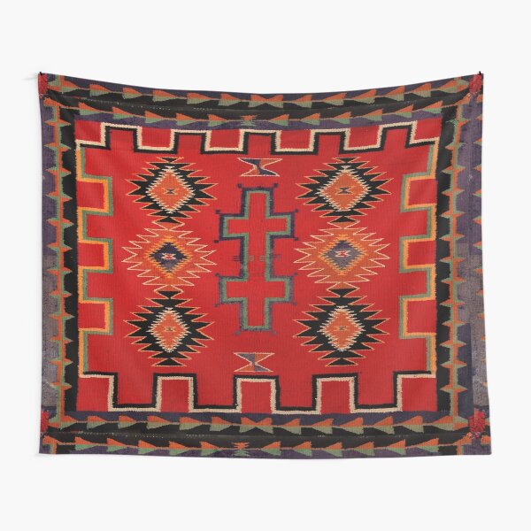 NATIVE AMERICAN SADDLE BLANKET - AUTHENTIC ORIGINAL COLORS. PRICELESS SMITHSONIAN MUSEUM NATIONAL TREASURE Tapestry