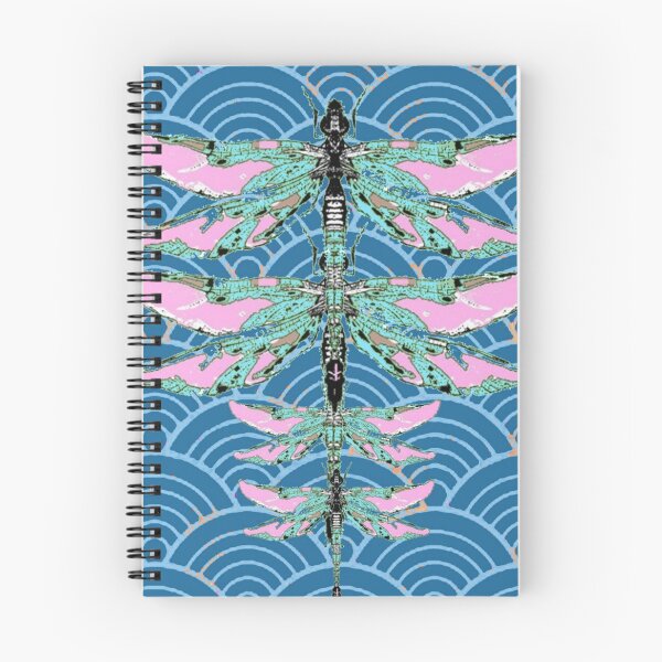 Item preview, ROSE DRAGONFLY PATTERNS ON BLUE CLOUD DESIGNS ART designed and sold by sharlesart.