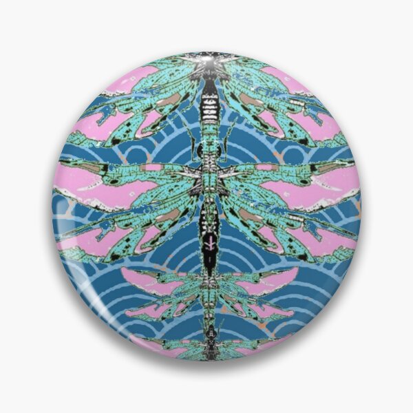 Item preview, ROSE DRAGONFLY PATTERNS ON BLUE CLOUD DESIGNS ART designed and sold by sharlesart.