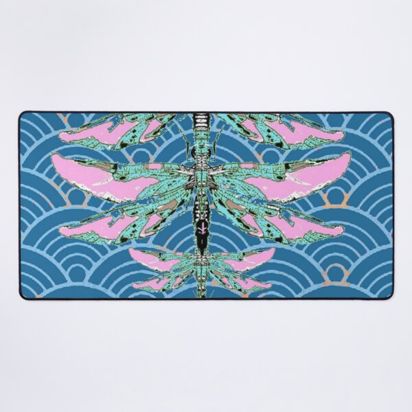 Item preview, ROSE DRAGONFLY PATTERNS ON BLUE CLOUD DESIGNS ART designed and sold by sharlesart.